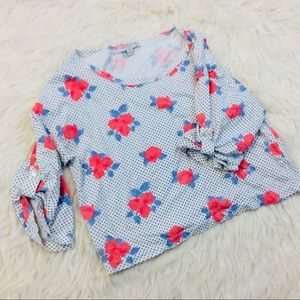 Bright Floral Cotton On Crop Top